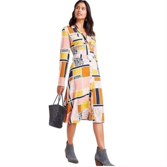 THE ODELLS Nouveau Shirt Dress Geo Print - Picture 2 of 12